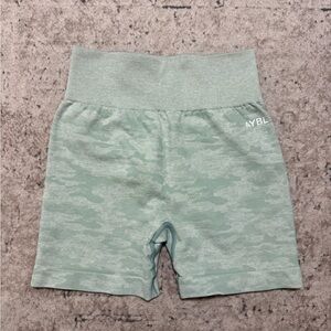 AYBL green camo workout shorts